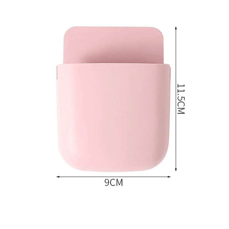 Wall Mounted Storage Box Household Living Room Remote Control Mobile Phone Plug Holder Bedside Storage Holder Organizer