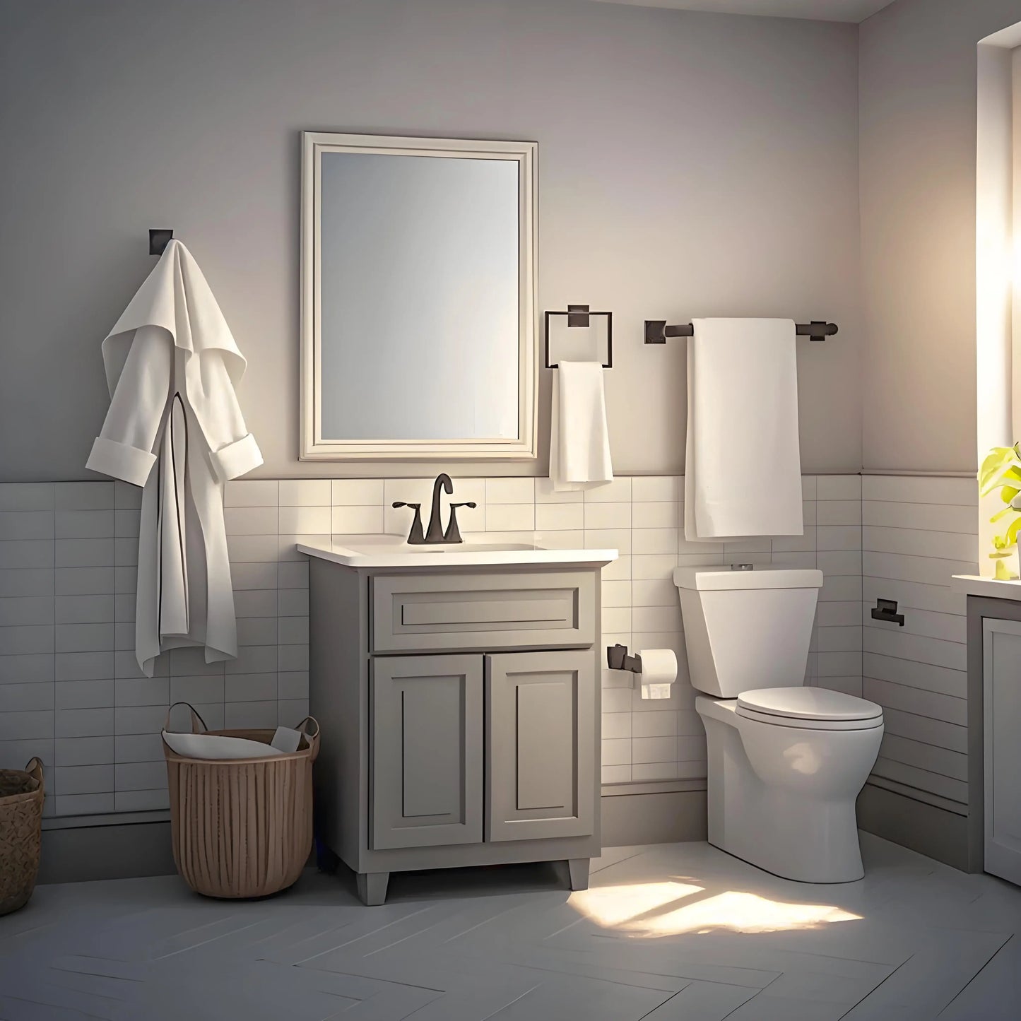 Bathroom Towel Rack Set Towel Bar Toilet Paper Holder Towel Ring Robe Hook Stainless Steel Wall Mounted Bathroom Hardware Set