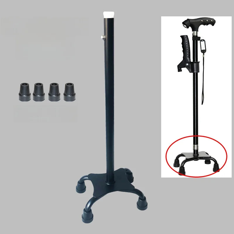 Adjustable Length Anti-Slip Four-Legged Cane Accessories Lightweight Trekking Poles Handheld Canes Outdoor Camping Travel Sup...