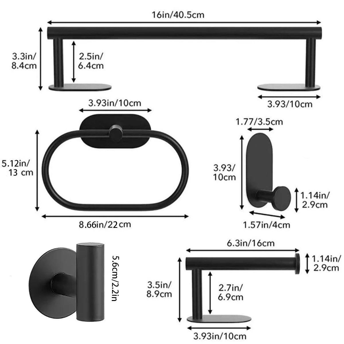 Bathroom Towel Bar  Set 5 Pieces/Set 7 Pieces Brushed Nickel Modern  Bathroom Hardware Set Stainless Steel Wall Mounted