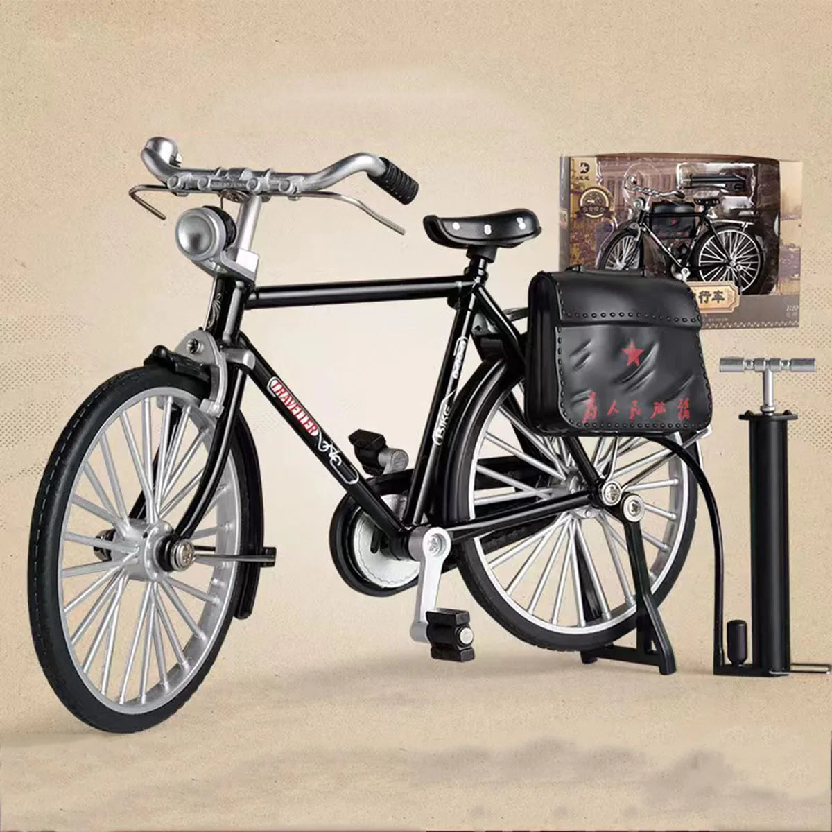 Alloy Bicycle Model Ornament, 1:10 Simulation Mini Bicycle Model Scale Kit With Inflator Model, Finger Bike Models