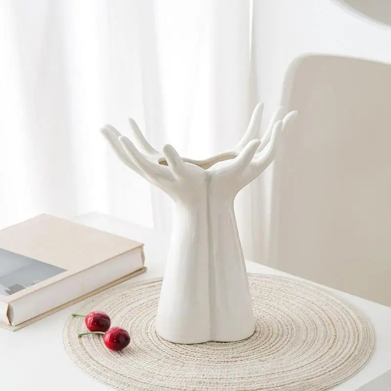 Hand Shape Vase Hand Arm Palm Bouquet Flower Arrangement Accessories Flower Vase Porcelain Handicraft Ornaments Home Decoration