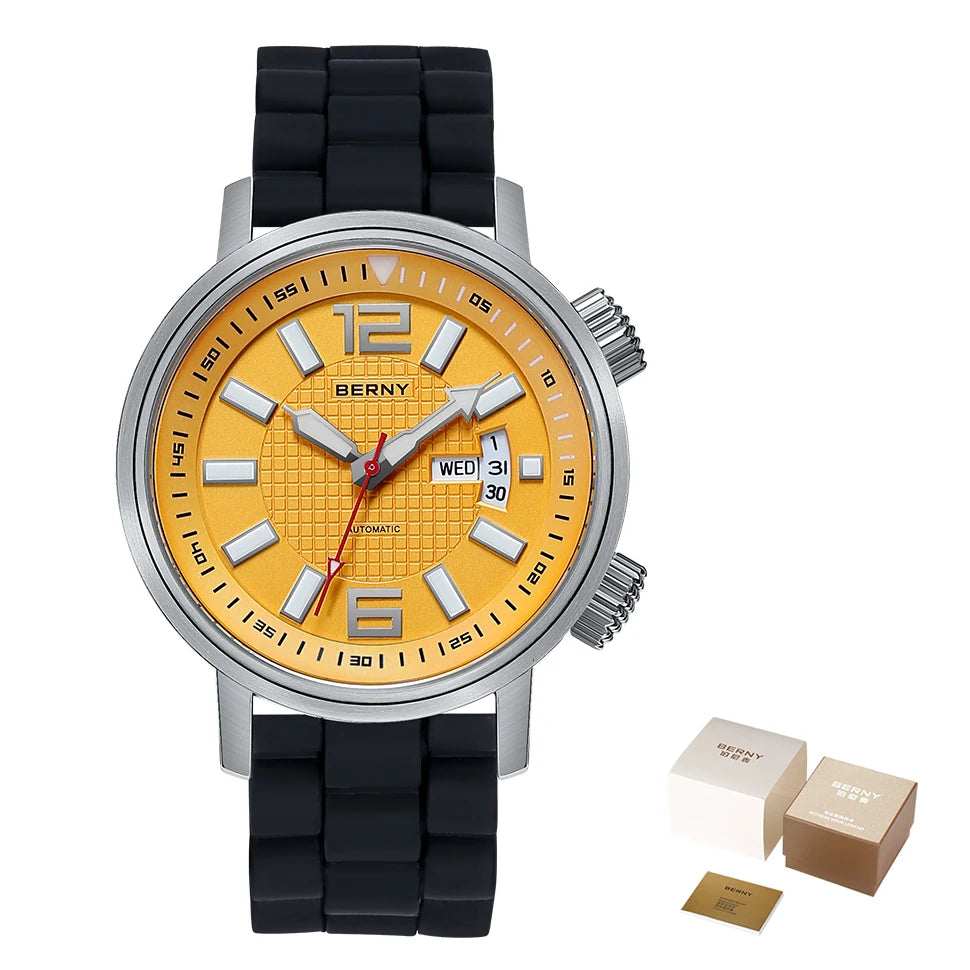 20ATM Diver Automatic Watch for Men Swim Mechanical Wristwatch Calendar Super Luminous Sapphire Lens Sport Watch Men Waterproof