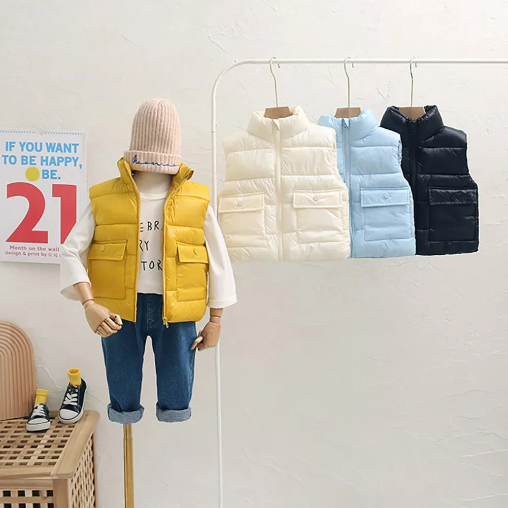 Autumn Children Warm Thicken Vest Baby Acetate Waistcoat Kids Outerwear Coat Children Clothing Winter Boys Girls Jackets Vest