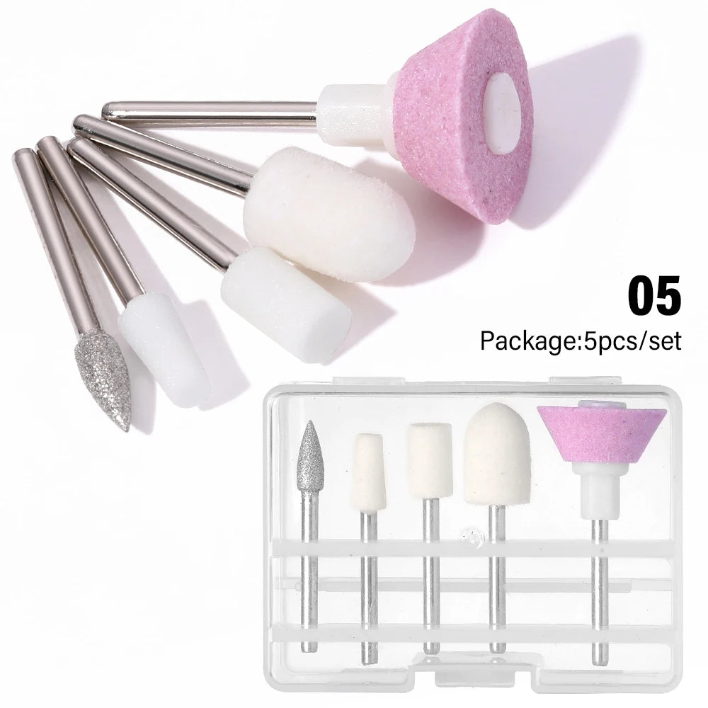 CNHIDS Nail Polishing Tools Electric Nail Drill Machine Pedicure Manicure Drill Set Milling Cutters Set Nail File Equipment