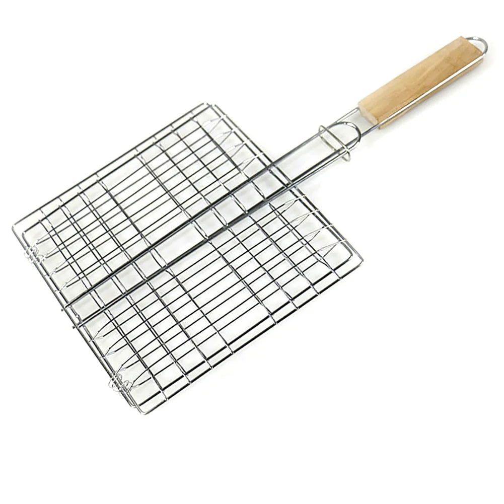 Portable Barbecue Grilling Basket Non-Stick BBQ Grill Mesh Outdoor Garden Picnic Cooking Tool Kitchen Accessories Meat Hamburger