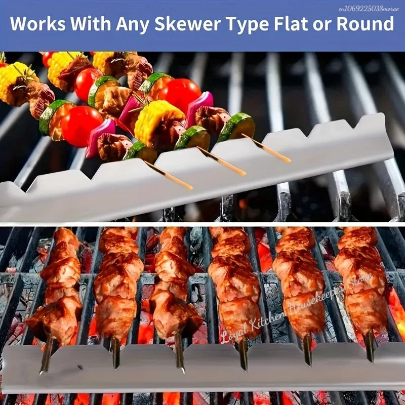 2pcs Kebab Rack Kebab Stands Skewer Holders Universal Suitable for Barbecue For Kitchen Patio Home Outdoor Camping BBQ Tools New