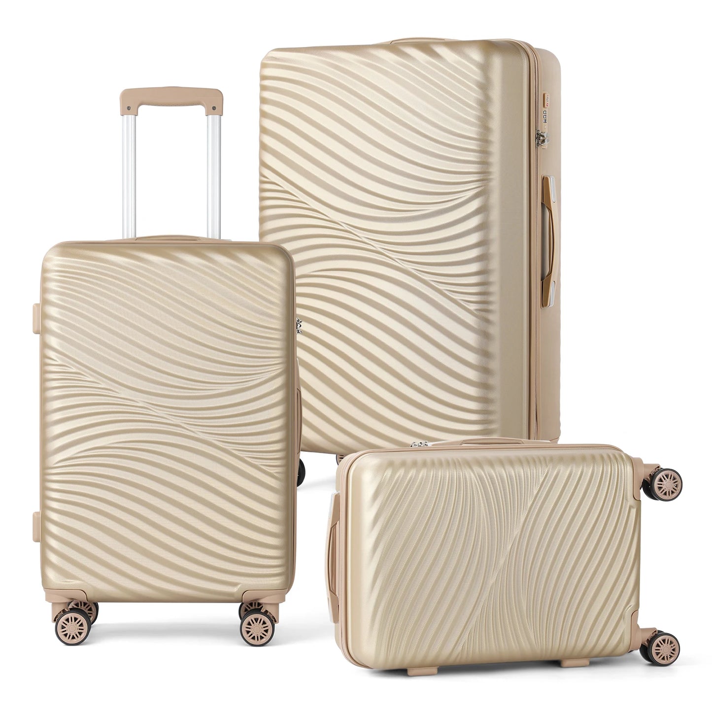 PC+ABS Expandable Luggage with Double Spinner Wheels & TSA Lock - Mint Green Airline Approved