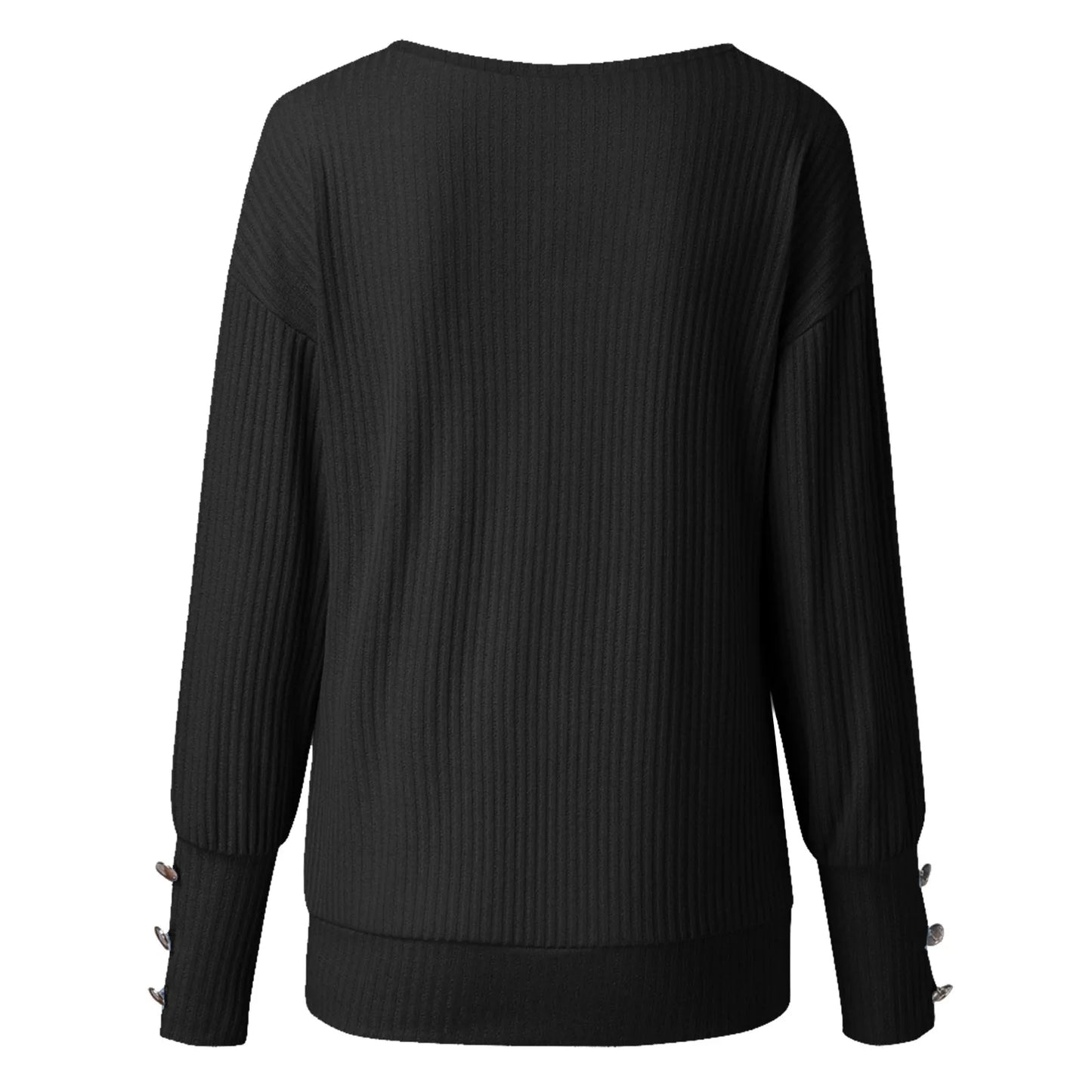 Autumn Winter Women's Knitted Pullvoers 2024 Sexy Elegance Warm Button Long Sleeve V Neck Sweater Loose Casual Commute Jumpers