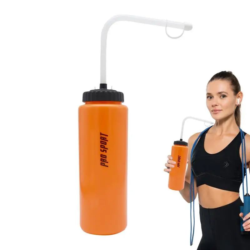 Squeeze Water Bottles Safety Water Wash Bottles 1 Liter Football Water Bottle Boxing Squeeze Bottle With Long Straw For Fitness