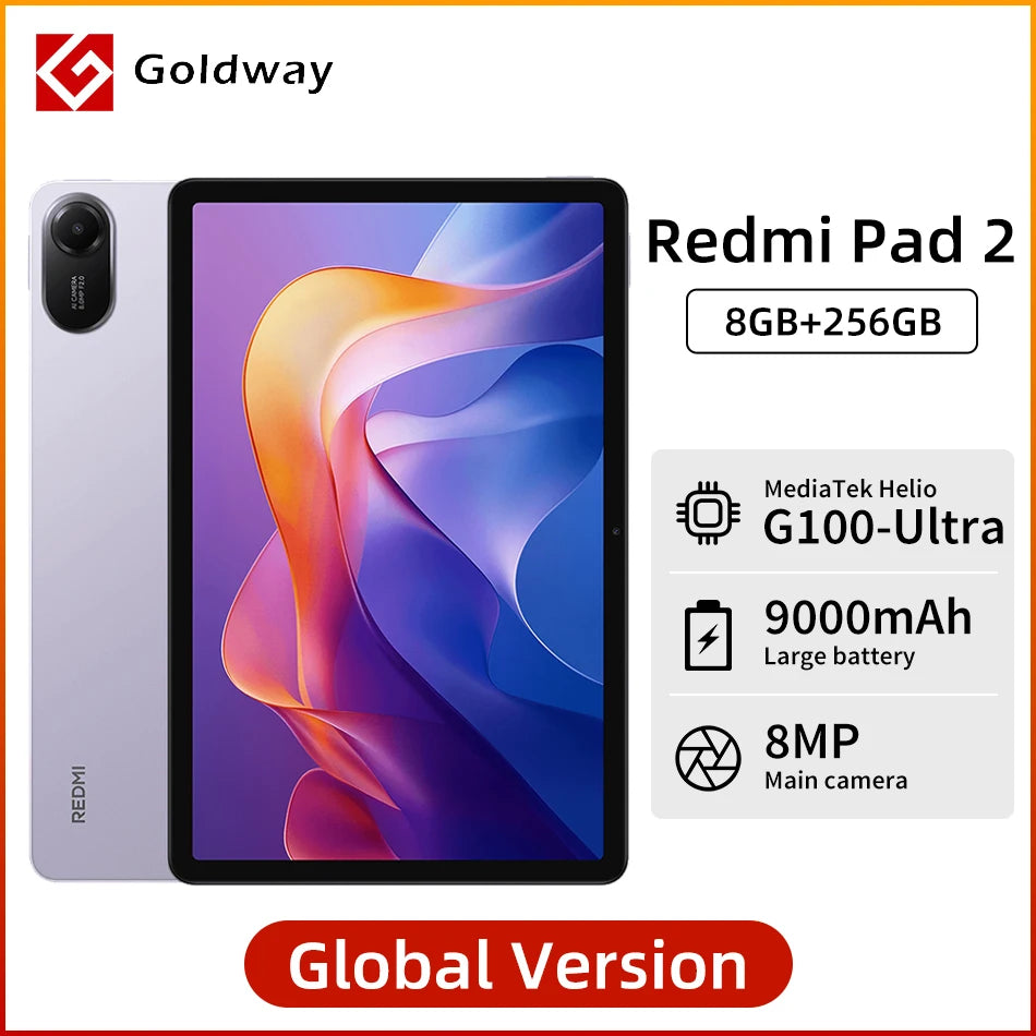 Global Version Xiaomi Redmi Pad 2 MediaTek Helio G100-Ultra 9000mAh Battery 18W Fast Charging 11" 2.5K 90Hz Display Tablets