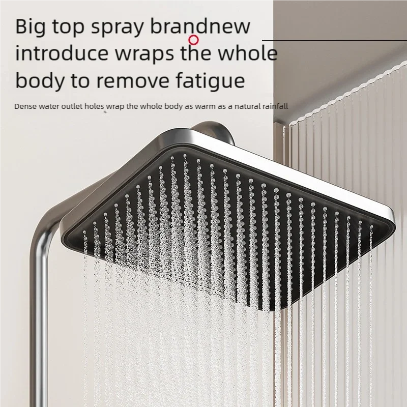 Bathroom Shower System Set Display Ambient Lighting Effect Piano Keys Multifunctional  Hot and Cold Water Pressurize Shower Set