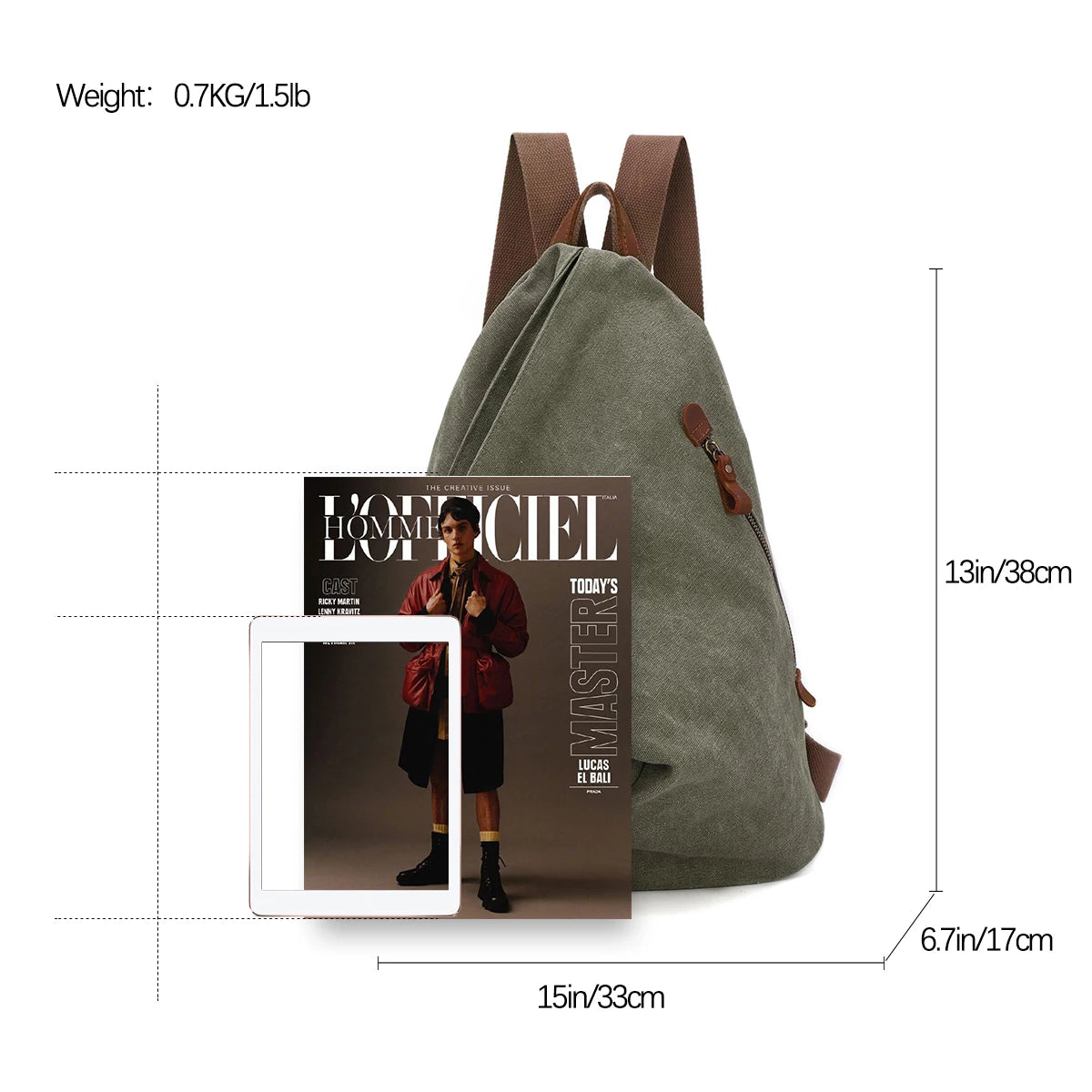 KL928 Canvas Vintage Backpack – Large Casual Daypack Outdoor Travel Rucksack Hiking Backpacks for Men Women