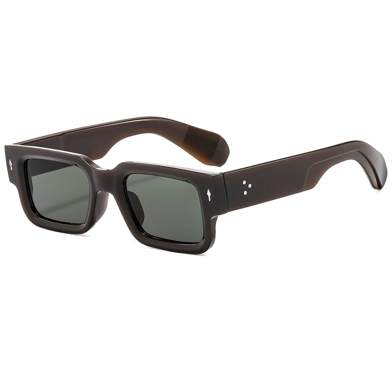 Classical High Square Rivet Sunglasses Men Women Fashion Eyeglasses Men Punk Rectangle Design Sun Glasses Retro Glasses UV400