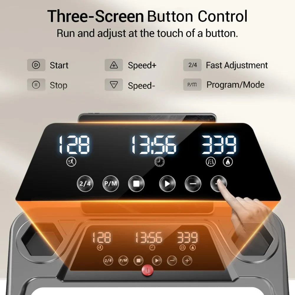 16% Incline 3 in 1 Portable Treadmill Foldable Walking Pad for Home Office 300LBS