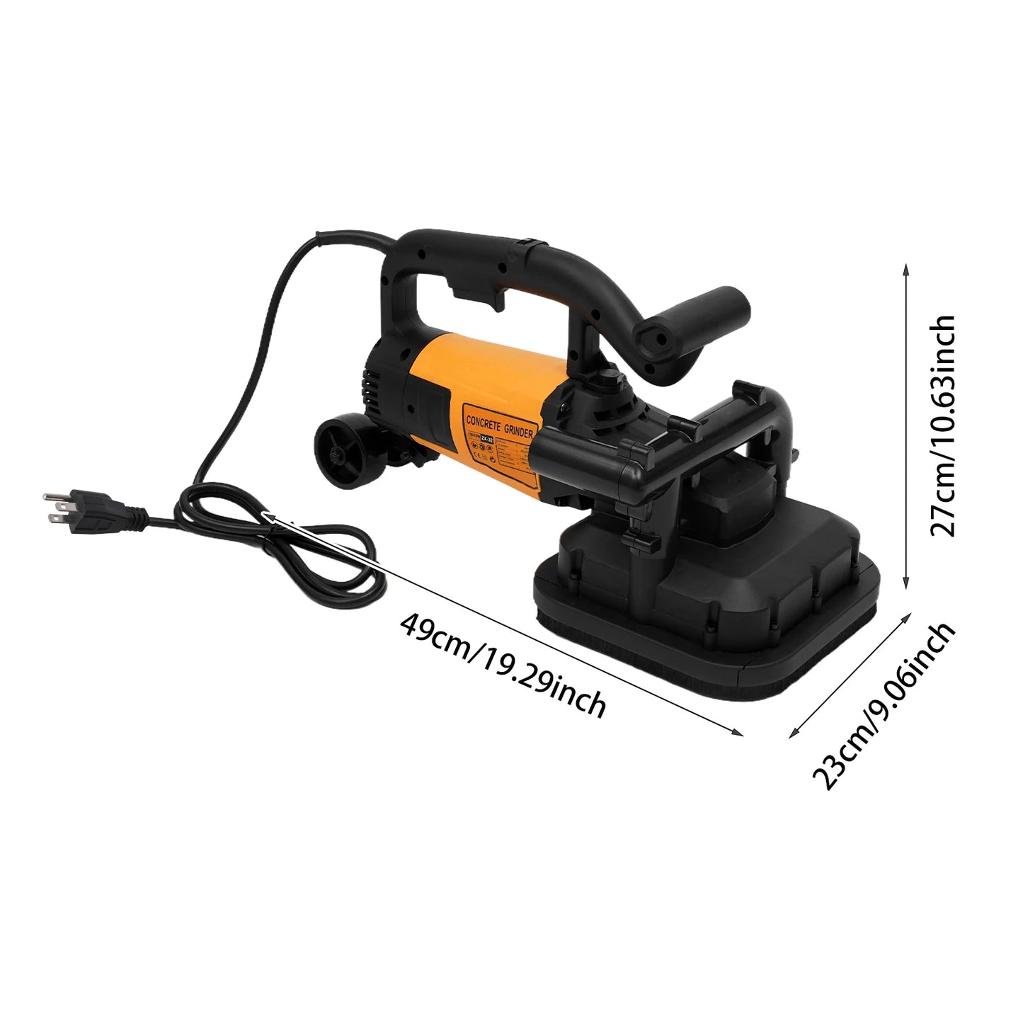 4-Head Concrete Grinder, Concrete Surface Grinder, 3800W Concrete Grinder Set for Grinding Concrete Cement Marble Granite