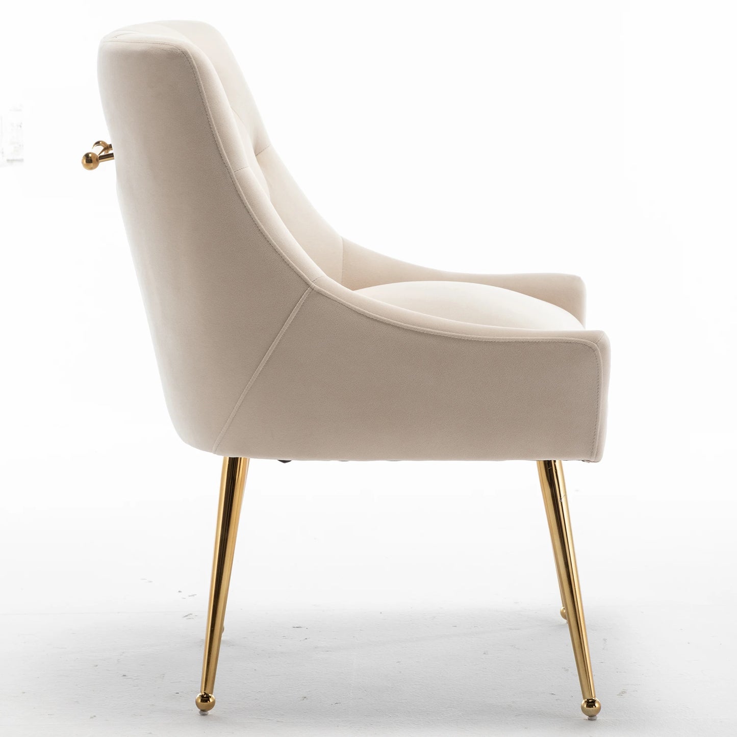 SEYNAR Modern Dining Chairs Set of 2, Upholstered Accent Chair Tufted Back Armless Chair with Back Pull