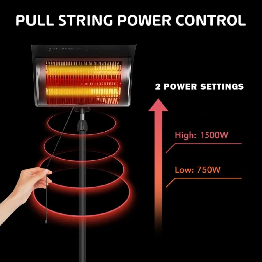 Simple Deluxe Electric Heater Fan for Greenhouse Grow Tent Workplace Overheat Protection Fast Heating Spraywater Proof IPX4 Bla