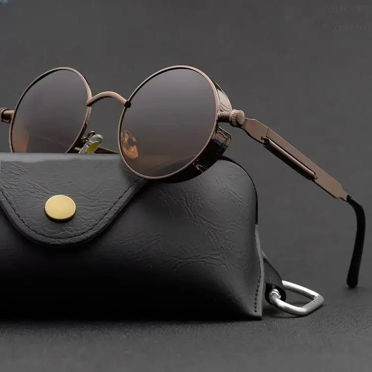 Metal Steampunk Sunglasses Men Women Fashion Round Glasses Brand Designer Vintage Sun Glasses High Quality Oculos de sol