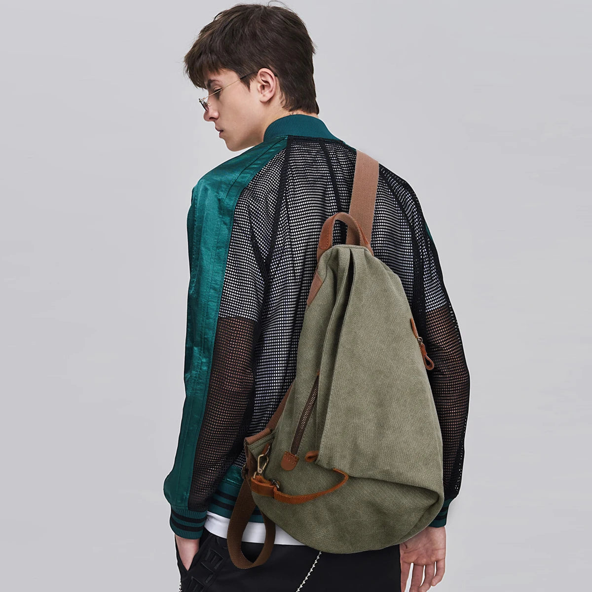 KL928 Canvas Vintage Backpack – Large Casual Daypack Outdoor Travel Rucksack Hiking Backpacks for Men Women