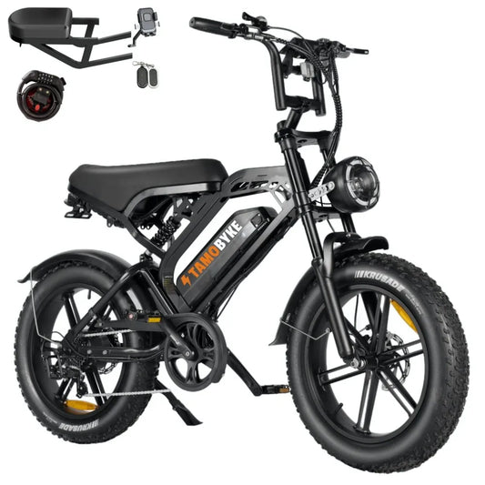 TAMOBYKE V20 Off-road Adult Electric Bike with 1500W Motor 31.5MPH 48V18.2Ah Battery, 60-Mile Range, All-terrain Performance