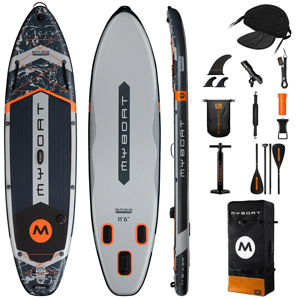 Myboat Waterproof  Extra Wide Inflatable Paddle Board 11'6''x35''x6''Adult Standing Style Aquatic Fishing With Accessories SUP
