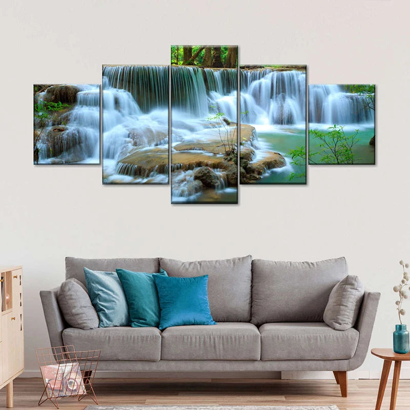5pcs Landscape Canvas Painting Modern Wall Art Printed Picture Home Decor Mountain Sunset Wall Art for Living Room Decor Unframe