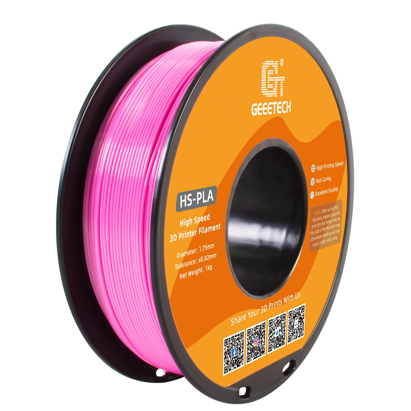GEEETECH High-Speed PLA Filament 1.75mm 1kg 1 spool, Fast Curing, Better Liquidity, HS-PLA High-Speed 3D Printing Filament