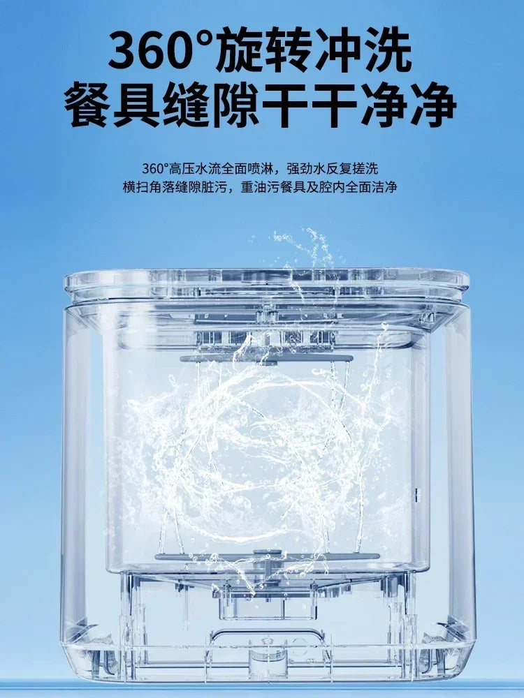 Household Dishwasher Desktop intelligent Upper and lower double spray High temperature sterilization Drying Disinfection cabinet