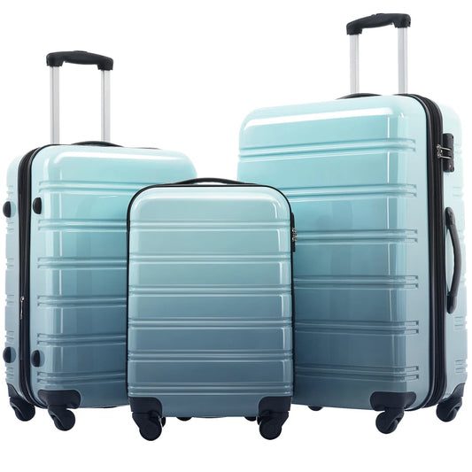 Hardshell Luggage Sets 3 Piece Gradient Color Expandable Suitcase with Spinner Wheels TSA Lock Lightweight 20" 24" 28" Available