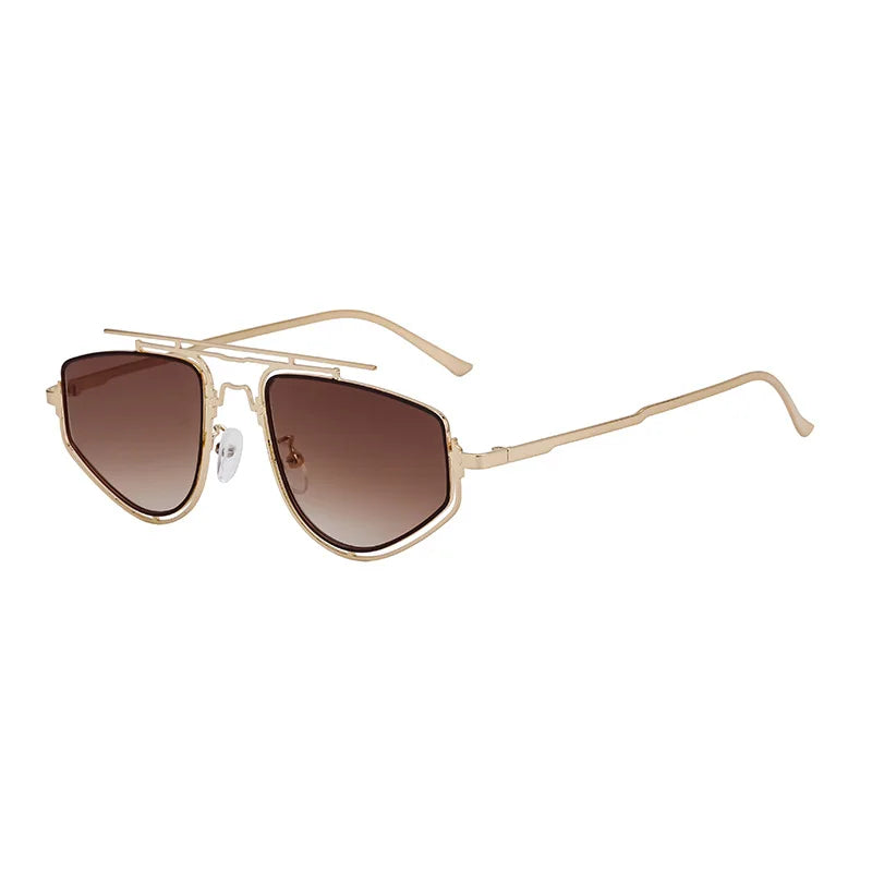 Trendy Gothic Steampunk Square Sunglasses for Men Futuristic Punk Eyewear Metal Frame Drving Shades UV400 Protection Sun Glasses