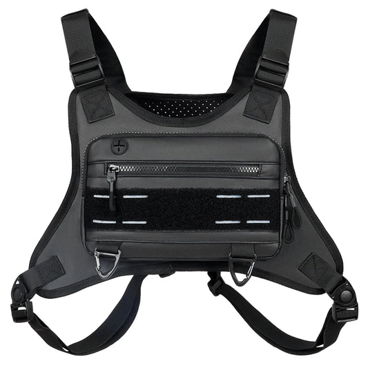 Unisex Tactical Shoulder Backpack with Adjustable Straps Motorcycle Chest Bag Breathable Outdoor Cycling Climbing Bag