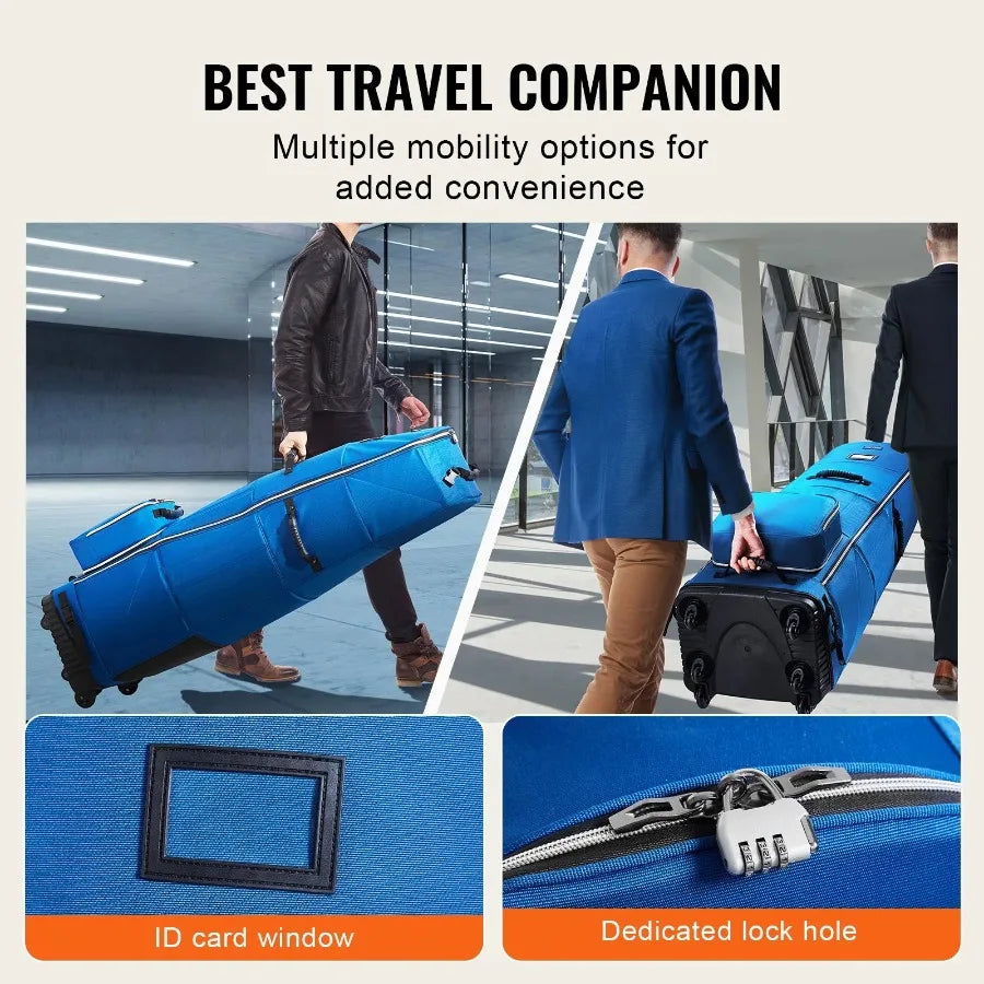 Golf Club Travel Bag Golf Luggage Case Cover with Wheels 1200D Oxford