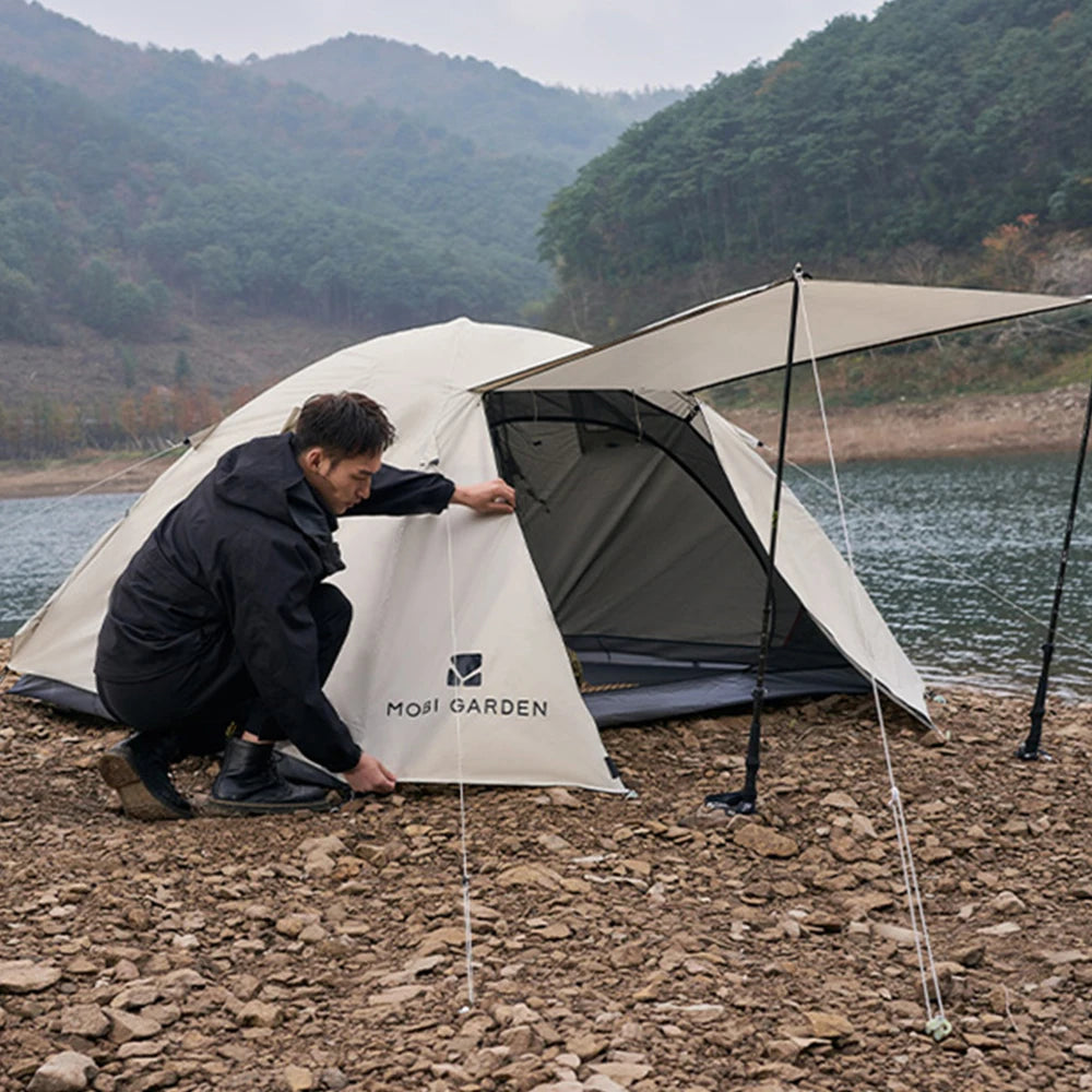 MOBI GARDEN Camping Backpacking Tent Waterproof Rainproof Hiking Silver Coated Sun Protection Easy Set Up
