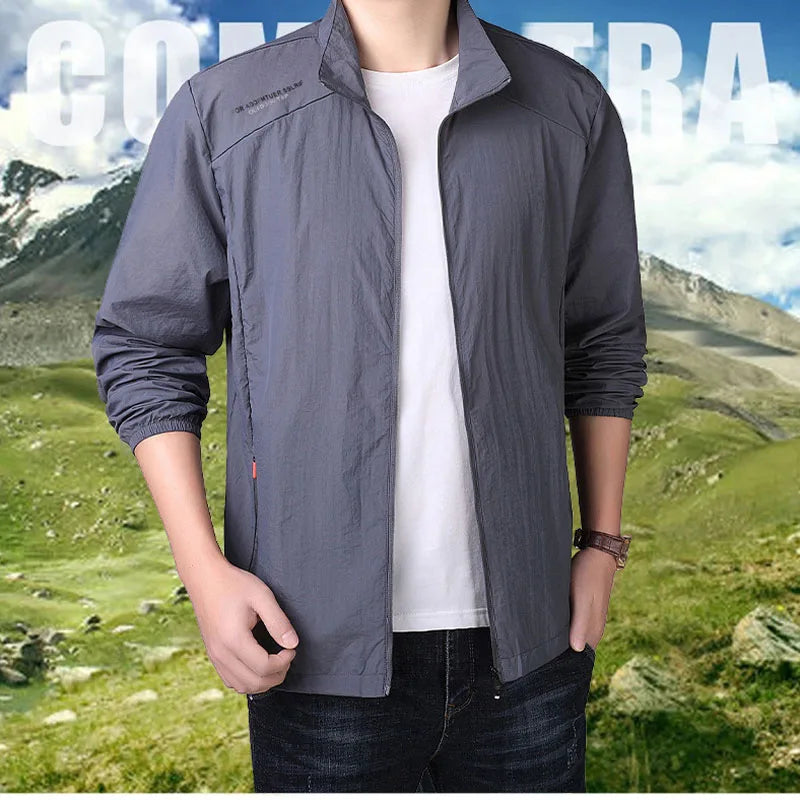 Summer Outdoor Ice Silk Fishing Coats Men's Breathable Waterproof Jacket UV Protection Outdoor Quick Dry Thin Sport Clothing