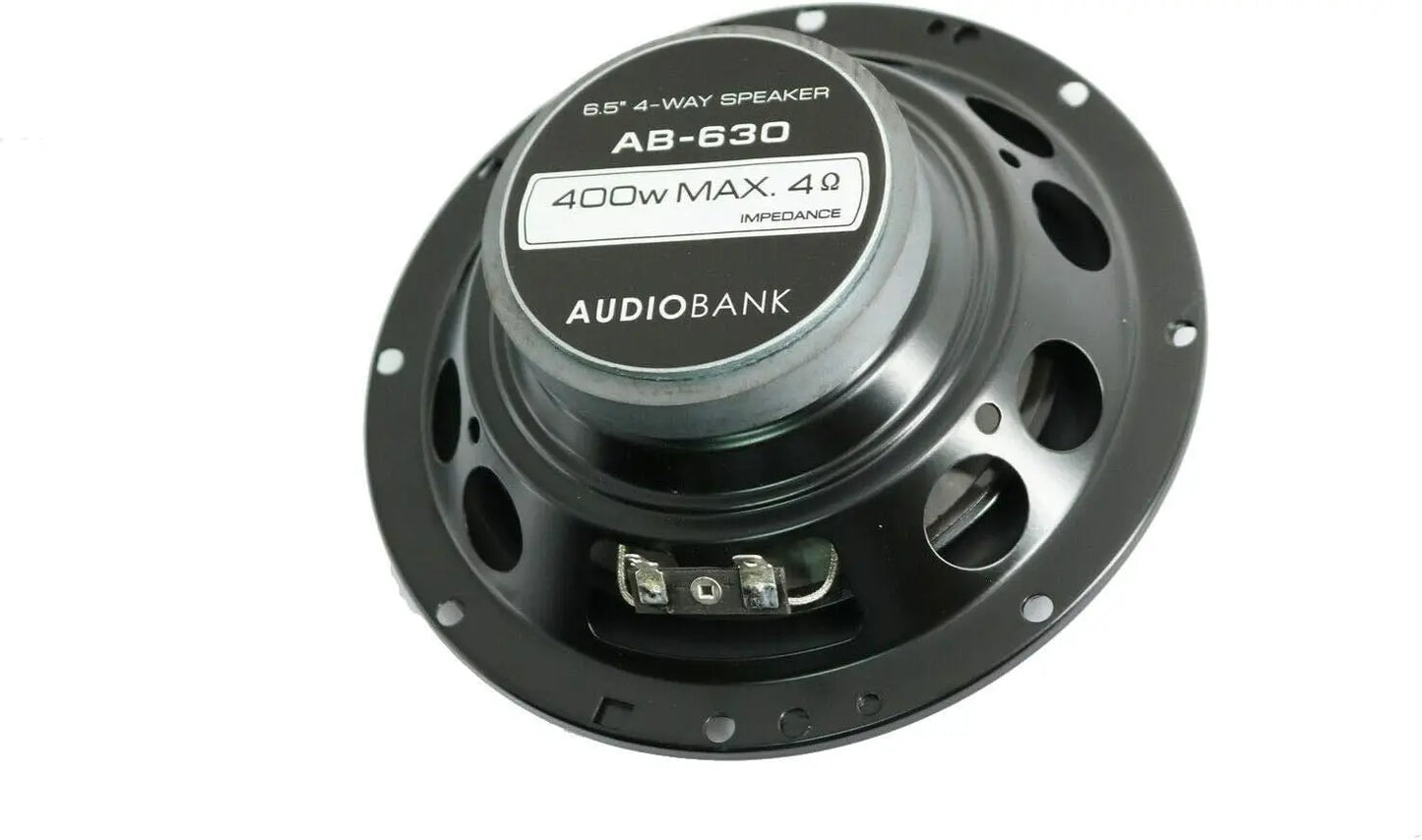 4X AB-630 800W 6.5' Coaxial Car Speakers with 2x15 Piezo Tweeters, 65-20000 Hz