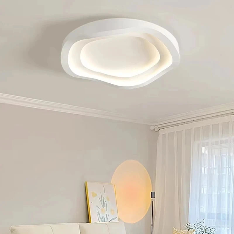 Modern LED Ceiling Light Bedroom Study Ceiling Lamp Minimalist Creativity Round White Art Design Home Decor Lighting Fixture
