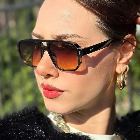 Fashion Women Sunglasses  Men Eyewear  Brand Designer Punk Steam Plastic Square Retro Vintage Sun Glasses ForUV400