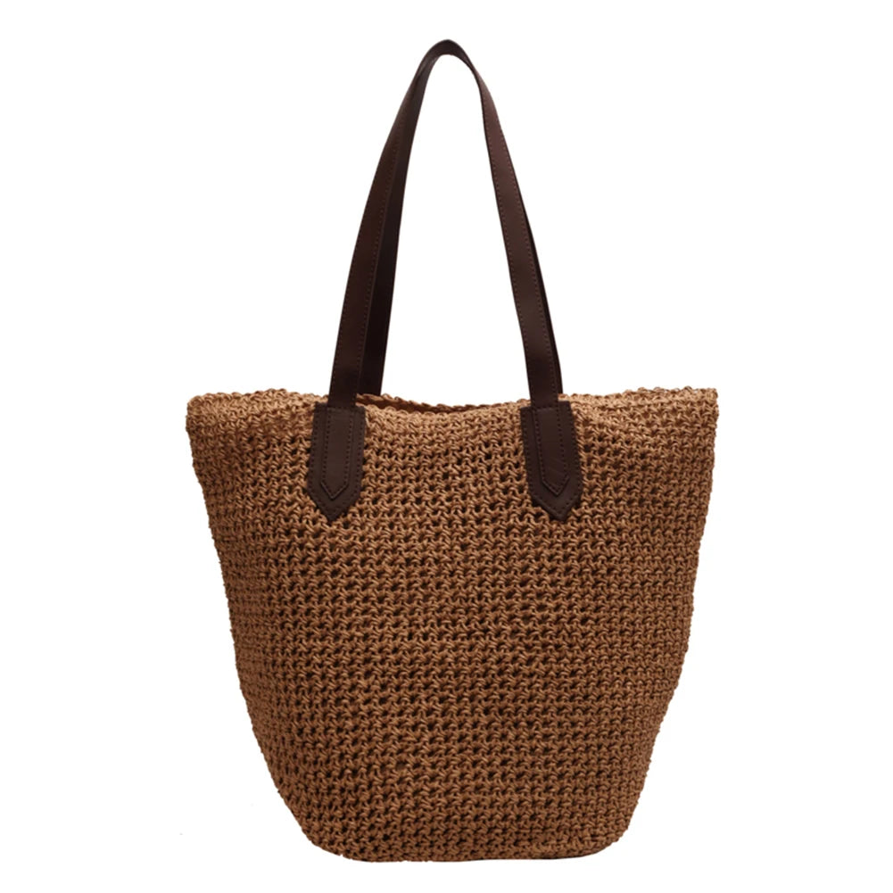 Women Shouder Bag Bohemian Straw Underarm Bag Summer Beach Woven Armpit Bag Large Casual Knitted Bag Shopping Bags
