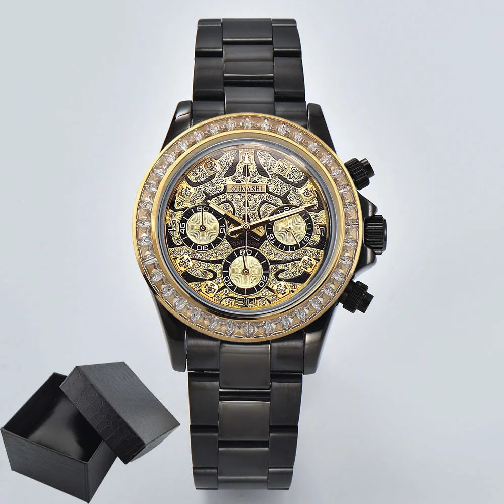 39.3mm Luxury Watches Men's Chronograph New gems watch Business Watch Men's VK63 Men's Chronograph watch VK63 Waterproof 10ATM