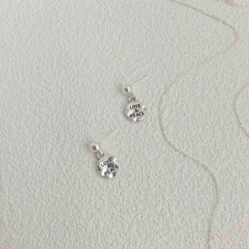 Palestinian Jewelry Set for Women Girls New 925 Silver Plated Elegant Letter Love Peace Earrings Necklace Accessories