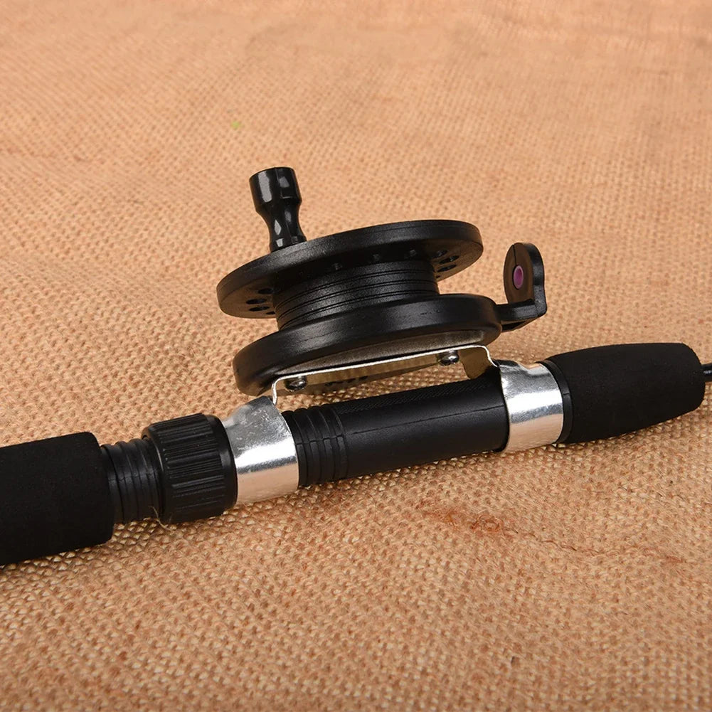 Winter Ice Fishing Rod with Reel Outdoor Fishing Mini Feeder 2 Sections Telescopic Fishing Pole Wheel Tackle Rod Combo Set
