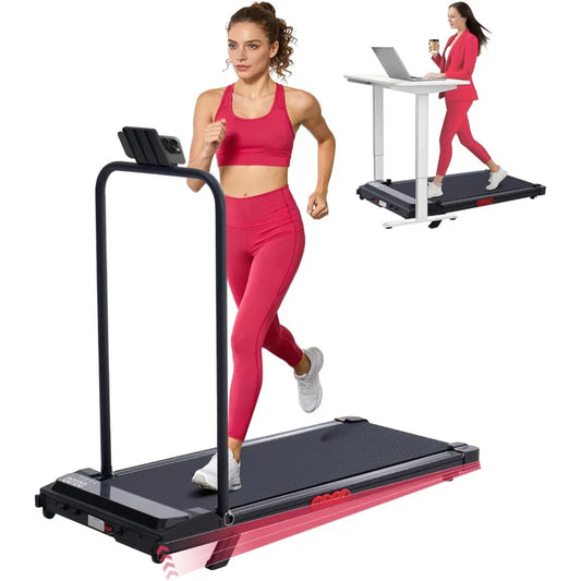 Walking Pad with Handle Bar and Incline, 3.0HP Under Desk Treadmill for Home Small Space, 0.6-7.6MPH