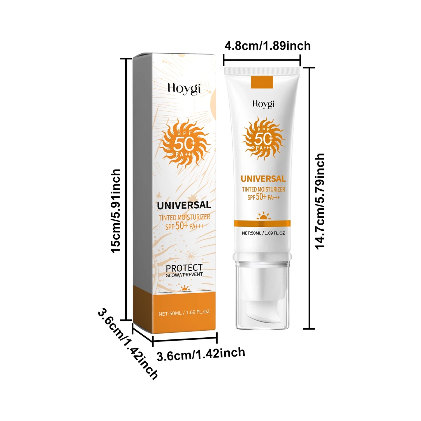 Natural Face Sunscreen Foundation Cream Outdoor Protects Face Sunblock Moisturizing Glowing Repair Damaged Skin Spf50+ Cream