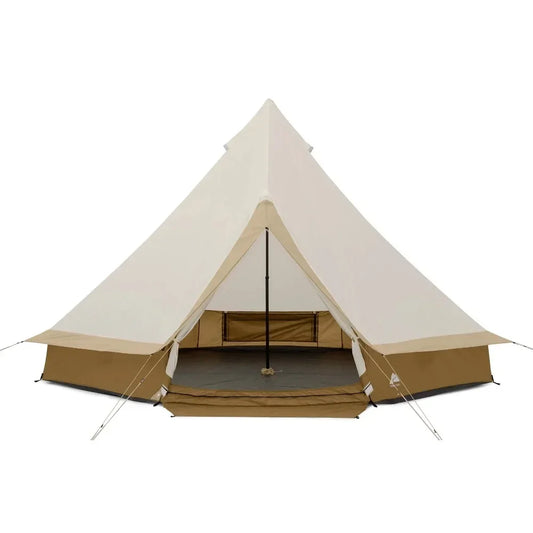 8-Person Glamping Bell Tent Camping Tent Travel 15' X 15' Tents with String Lights, 22.57 Lbs Bell-style Tent  Party Tents