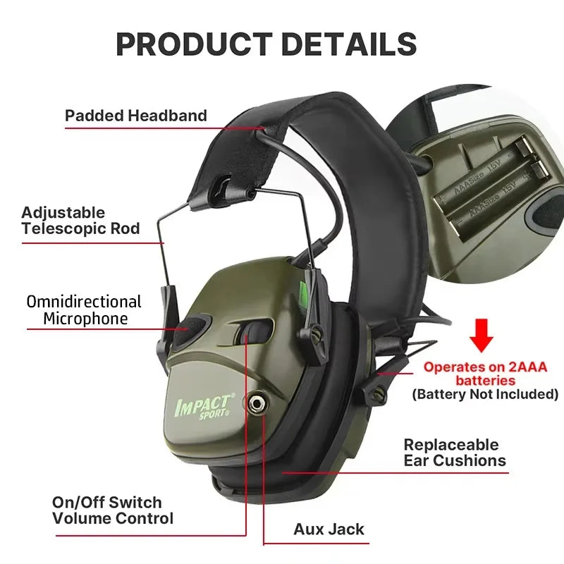 Hearing Protection Headphones  ( HL) Electronic Shooting Adjustable Headband Noise Reduction  hunting Earmuffs