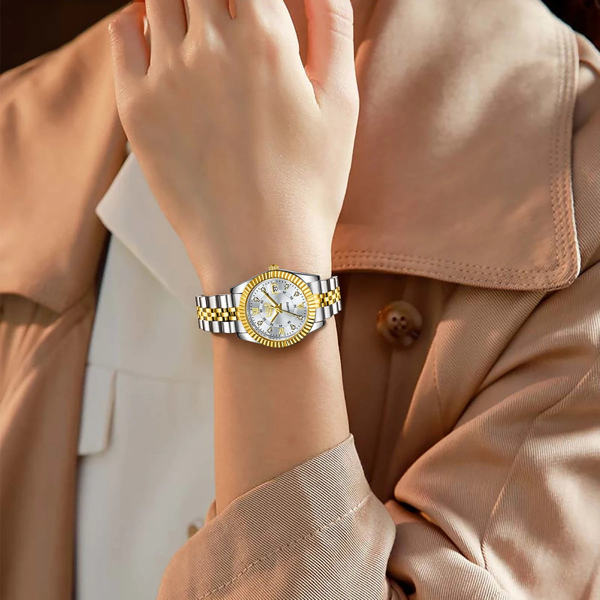 LIGE Fashion Woman Watch Stainless Steel Waterproof Auto Date Elegant Ladies Wristwatch Luxury Original Quartz Watch for Women