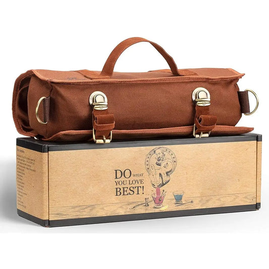 Travel Bartender Bag (Without Tools) | Best Bar Kit Bag For Carrying Your Bar Tools With Style | Professional Bartender Roll
