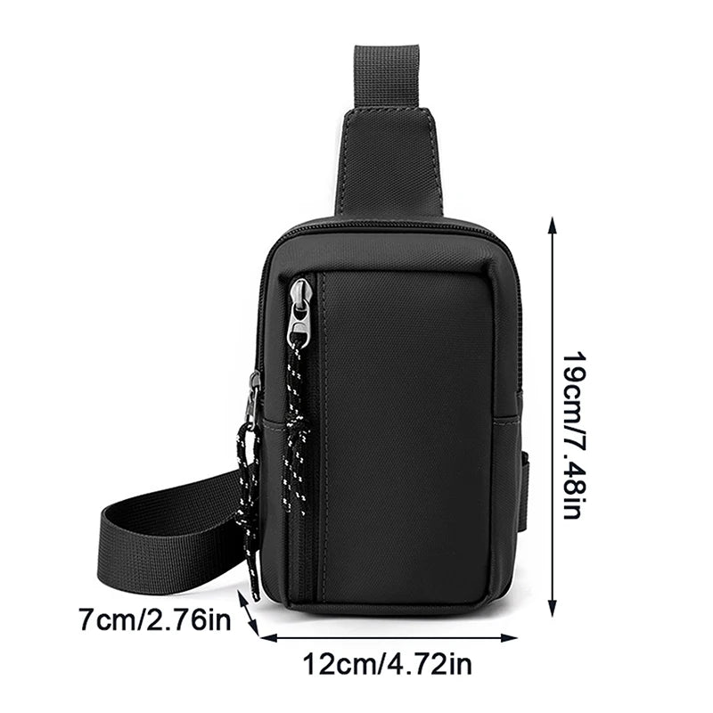 Men's Chest Bag Fashion Small Canvas Shoulder Crossbody Bags Mini Cloth Sling Sport Cross Phone Male Handbag