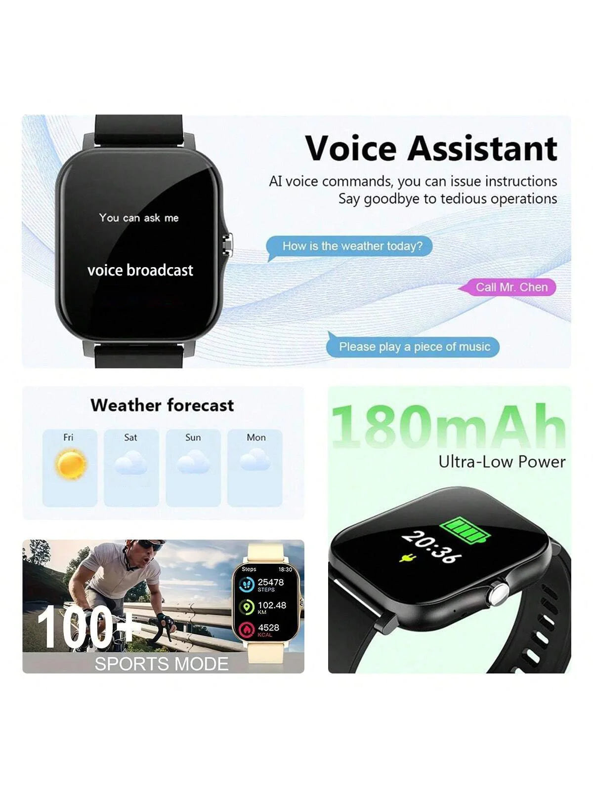 2025 New Smartwatch 1.83''HD Screen Heart Rate/Sleep Monitoring Wireless Bluetooth Call Music Control Smart Watch For Men Women